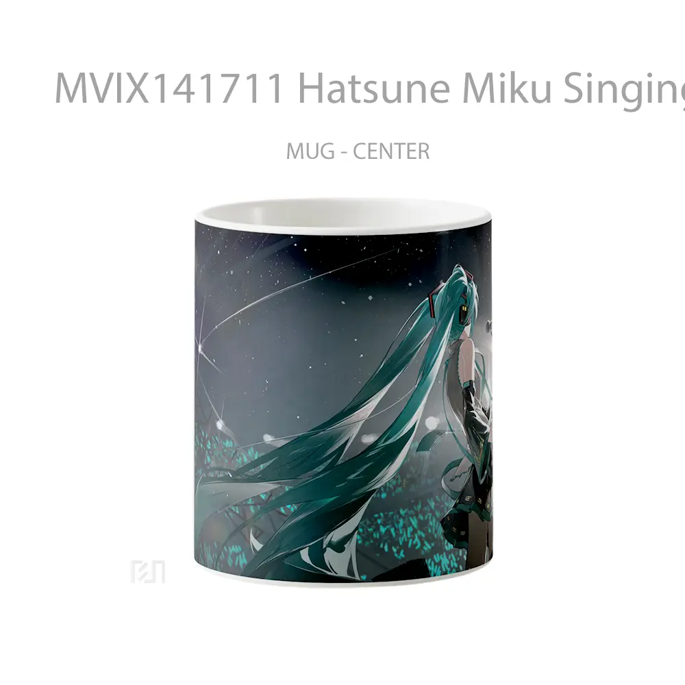 Mug Hatsune Miku Singing Playing Guitar Anime Girl Cangkir Anime