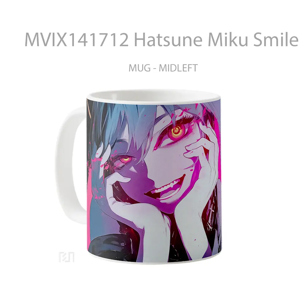 Mug Hatsune Miku Smile Gelas Keramik Unik - All-side / Desain