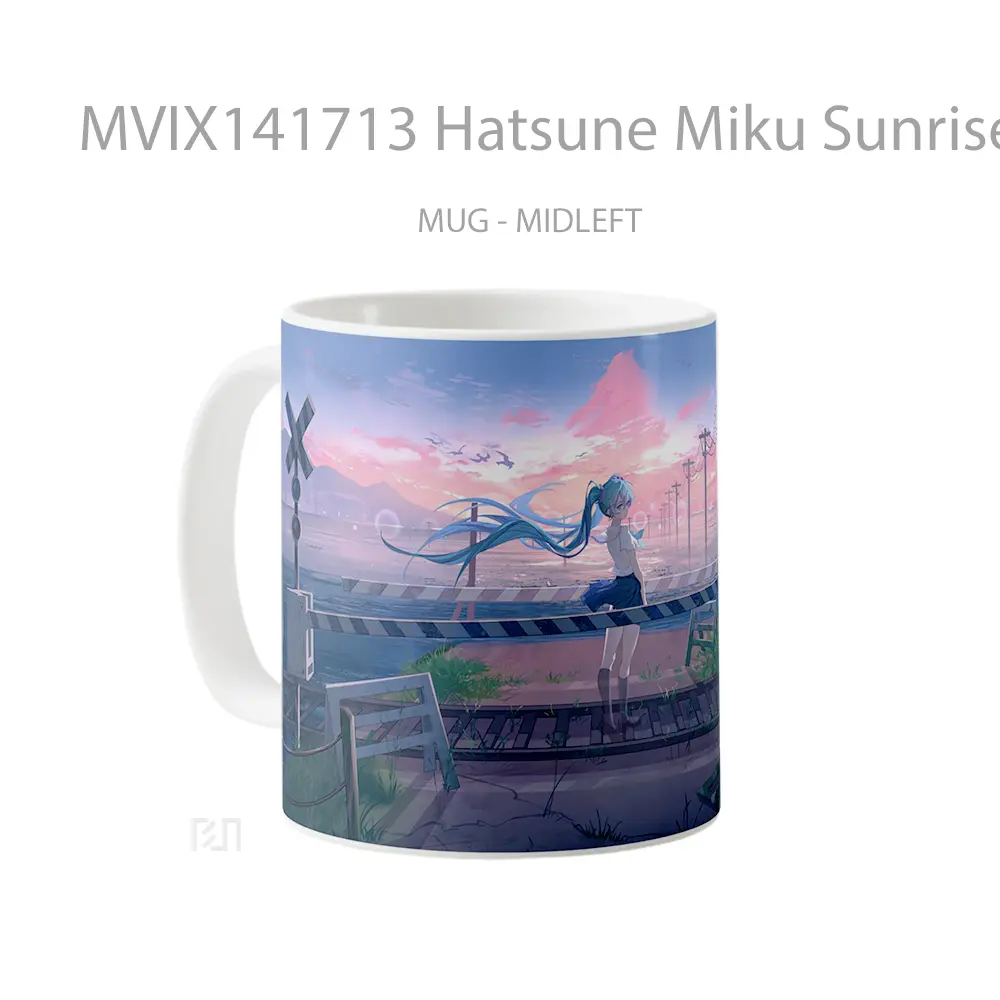 Mug Hatsune Miku Sunrise Anime Girl Cangkir Anime - All-side / Desain