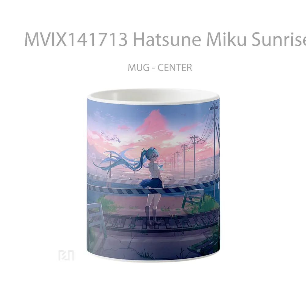 Mug Hatsune Miku Sunrise Anime Girl Cangkir Anime