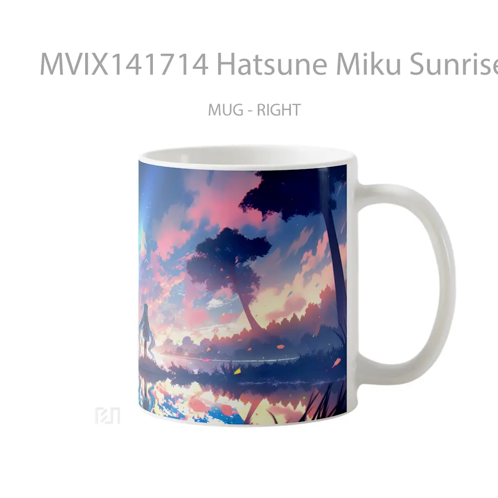 Mug Hatsune Miku Sunrise Scenery Anime Girl Cangkir Anime - All-side / Desain