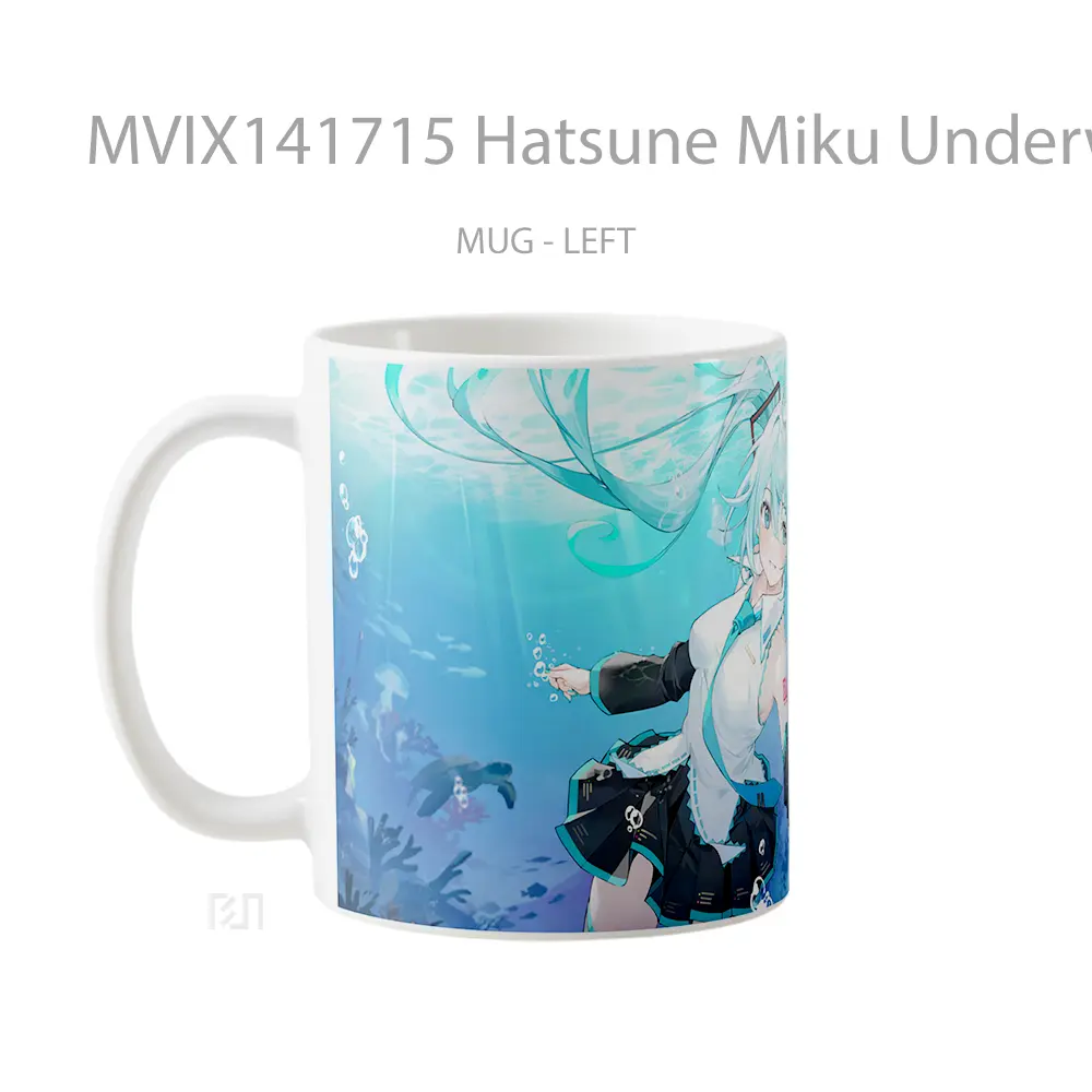 Mug Hatsune Miku Underwater Anime Girl Cangkir Anime - All-side / Desain