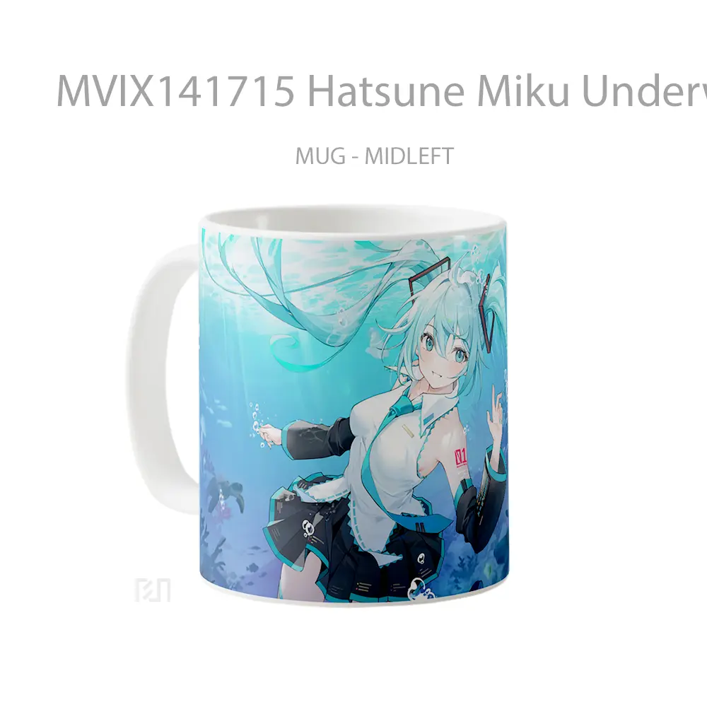 Mug Hatsune Miku Underwater Anime Girl Cangkir Anime - All-side / Desain