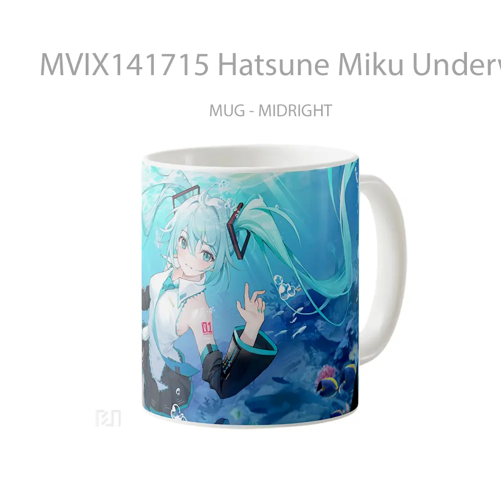 Mug Hatsune Miku Underwater Anime Girl Cangkir Anime - All-side / Desain