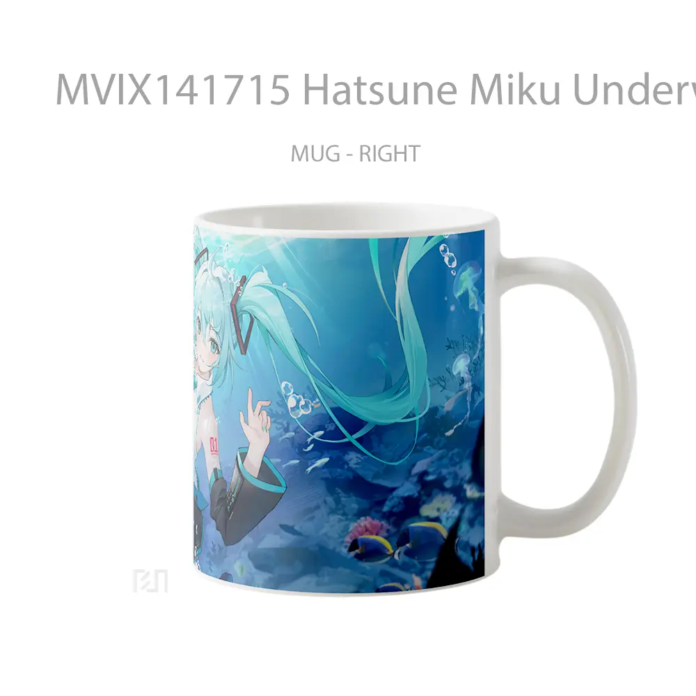 Mug Hatsune Miku Underwater Anime Girl Cangkir Anime - All-side / Desain