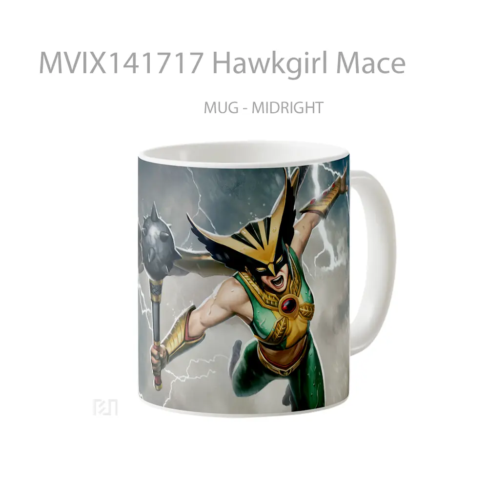 Mug Hawkgirl Mace Gelas Keramik Unik - All-side / Desain