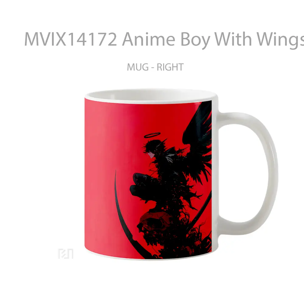Mug Anime Boy With Wings Cangkir Anime - All-side / Desain