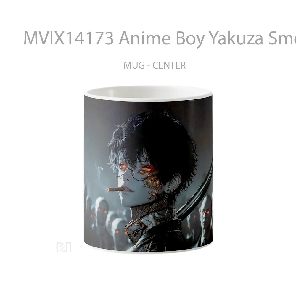 Mug Anime Boy Yakuza Smoking Glasses Cangkir Anime