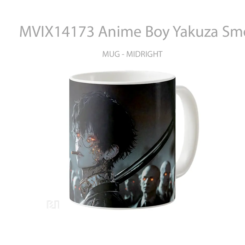 Mug Anime Boy Yakuza Smoking Glasses Cangkir Anime - All-side / Desain