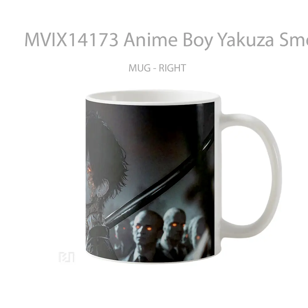 Mug Anime Boy Yakuza Smoking Glasses Cangkir Anime - All-side / Desain