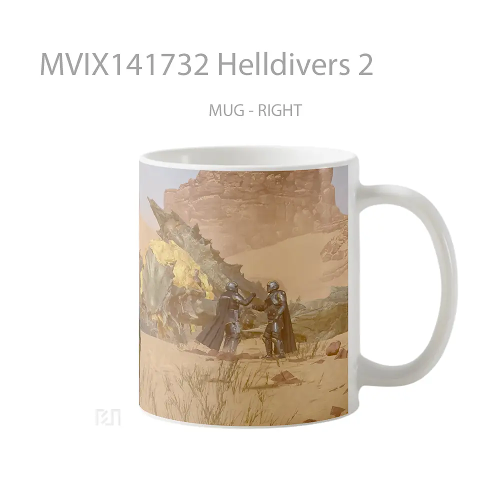 Mug Helldivers 2 Gelas Keramik Unik - All-side / Desain