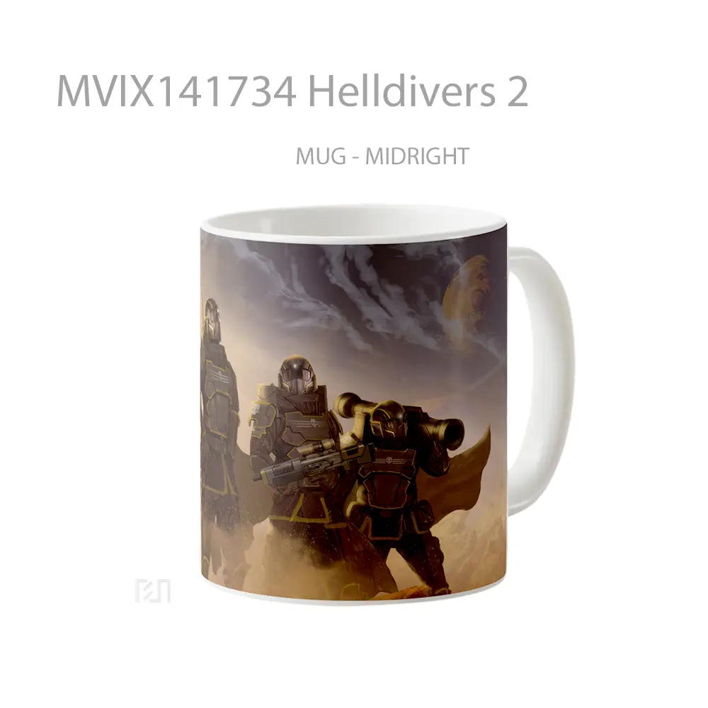 Mug Helldivers 2 Gelas Keramik Unik - All-side / Desain