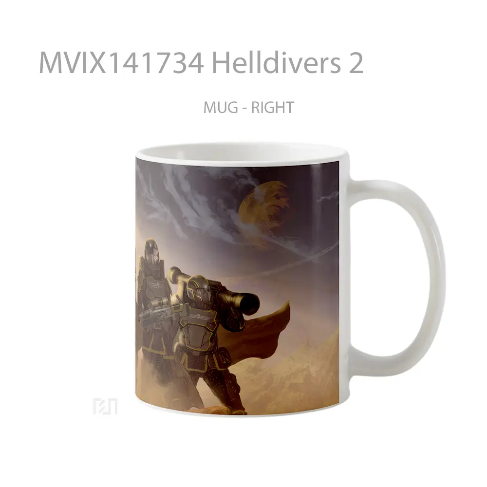 Mug Helldivers 2 Gelas Keramik Unik - All-side / Desain