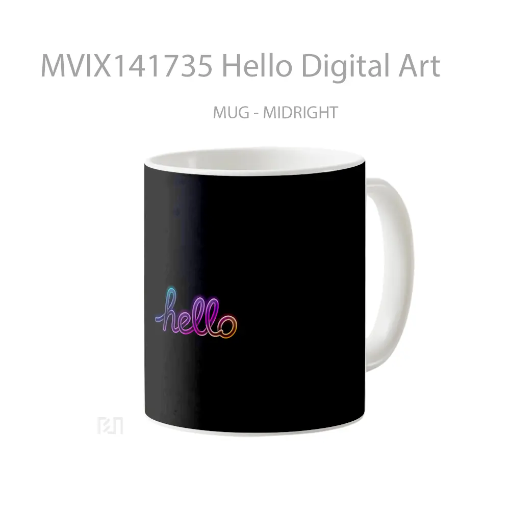 Mug Hello Digital Art Gelas Keramik Unik - All-side / Desain