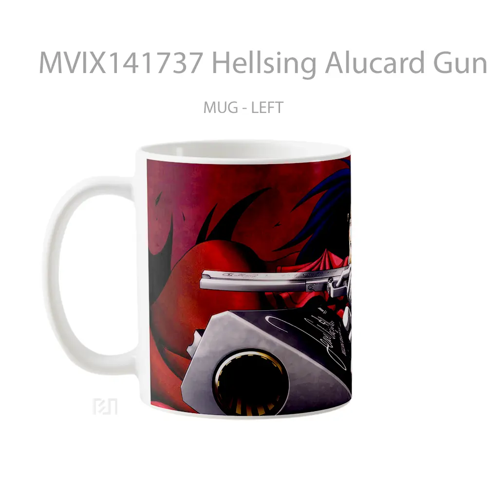 Mug Hellsing Alucard Guns Gelas Keramik Unik - All-side / Desain