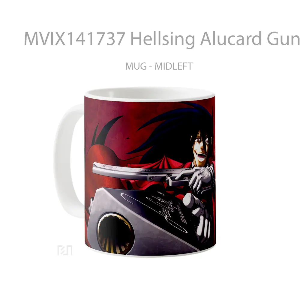 Mug Hellsing Alucard Guns Gelas Keramik Unik - All-side / Desain