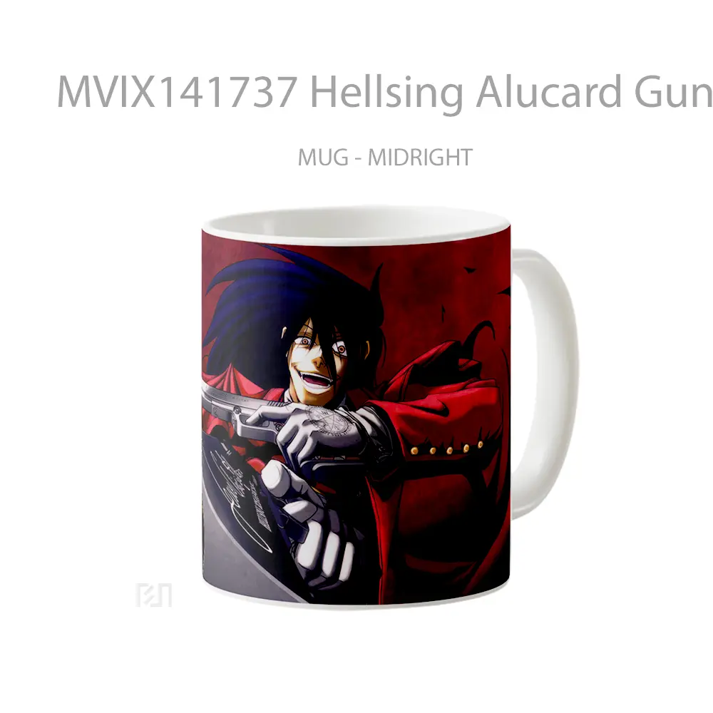 Mug Hellsing Alucard Guns Gelas Keramik Unik - All-side / Desain