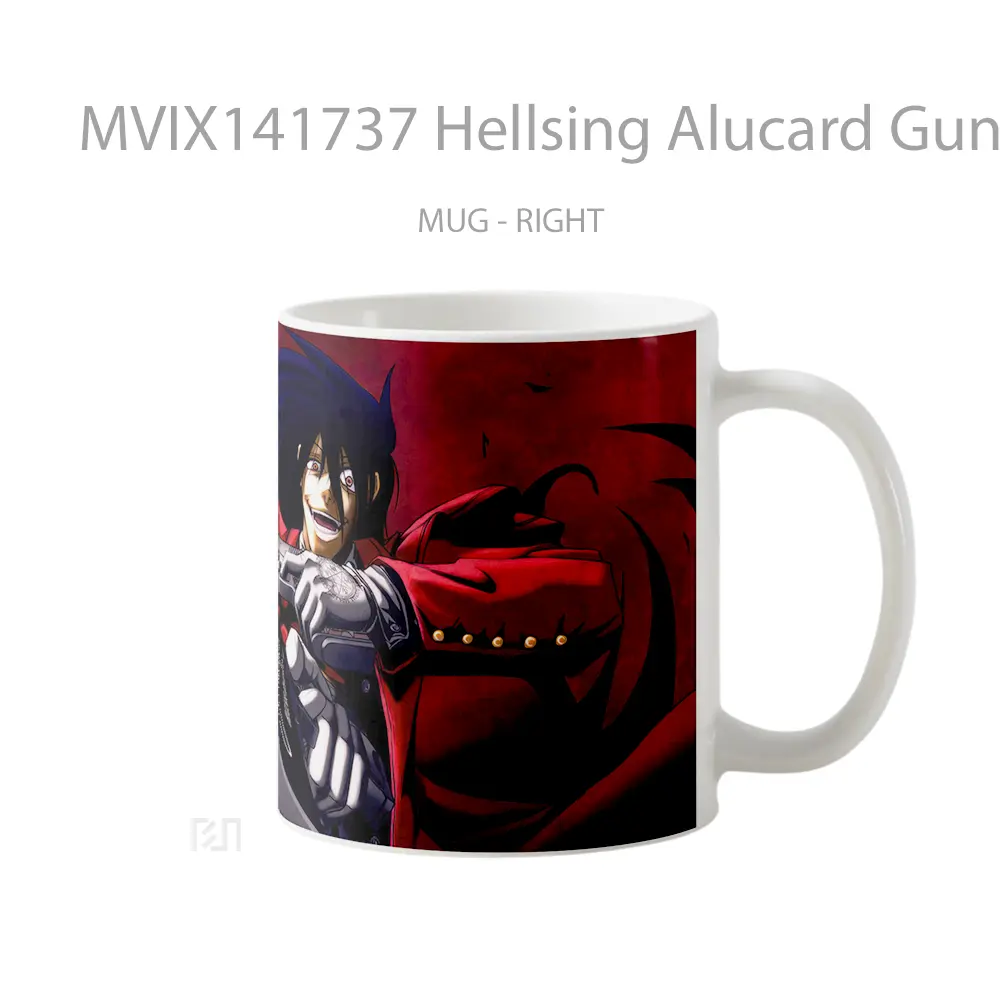Mug Hellsing Alucard Guns Gelas Keramik Unik - All-side / Desain