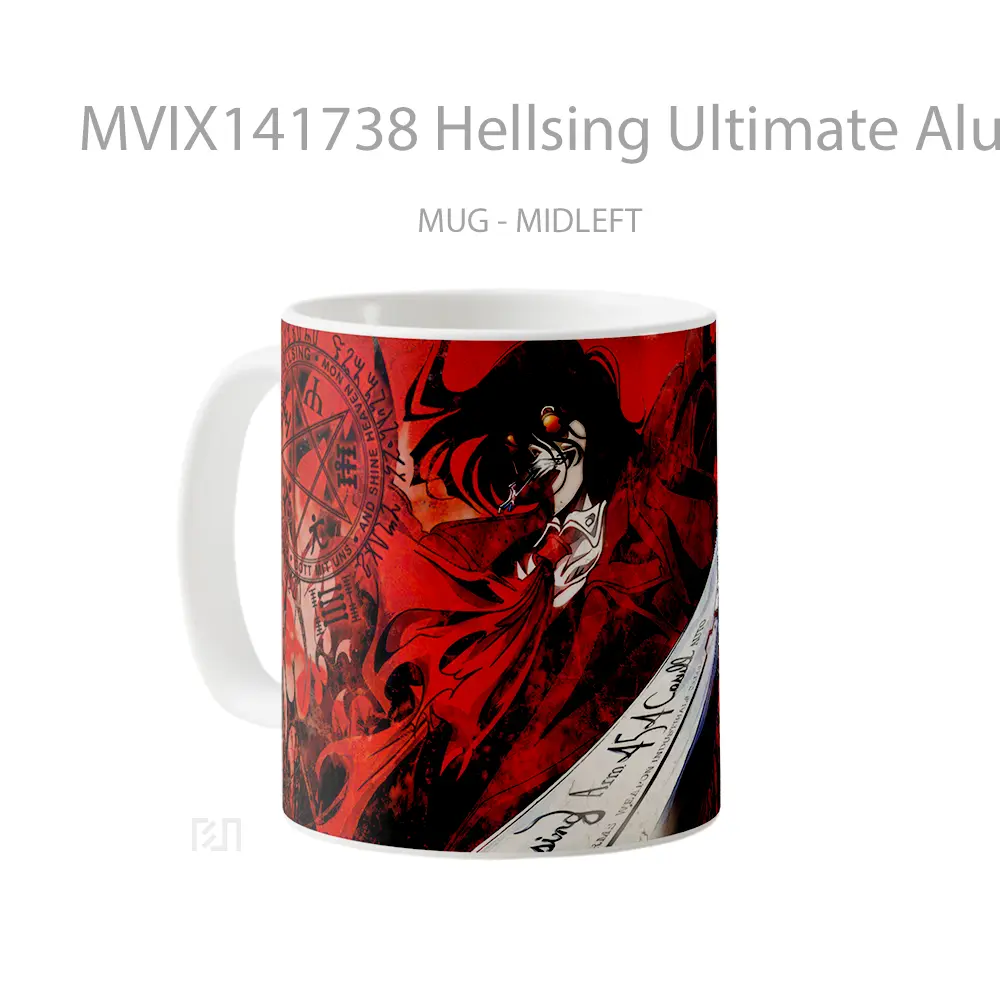 Mug Hellsing Ultimate Alucard Gun Gelas Keramik Unik - All-side / Desain
