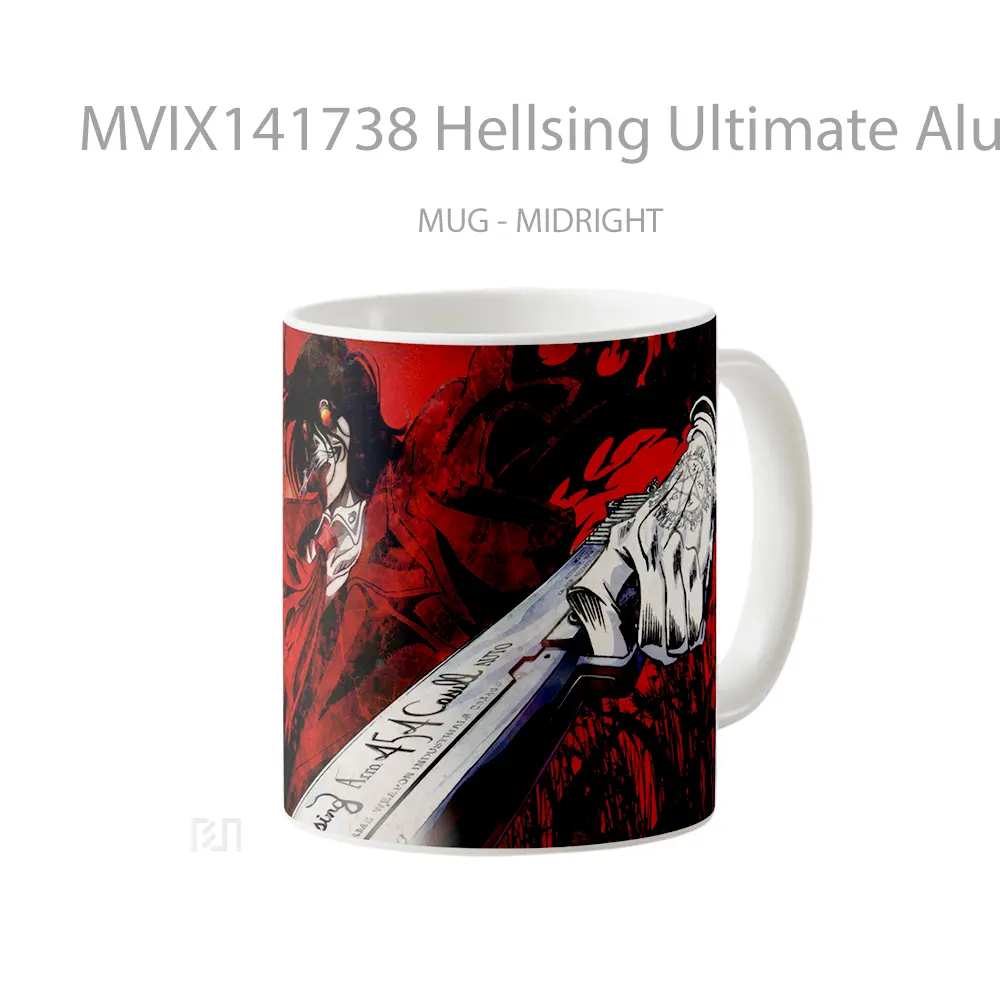 Mug Hellsing Ultimate Alucard Gun Gelas Keramik Unik - All-side / Desain