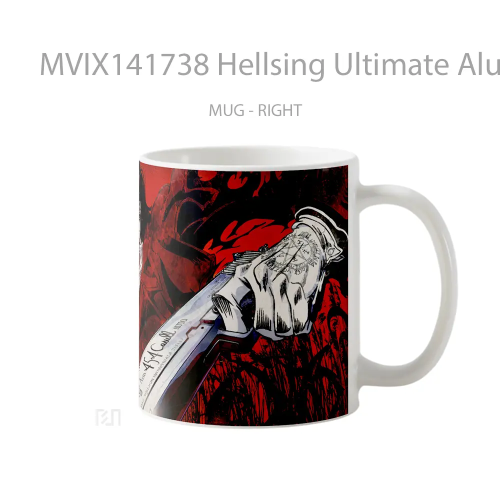 Mug Hellsing Ultimate Alucard Gun Gelas Keramik Unik - All-side / Desain