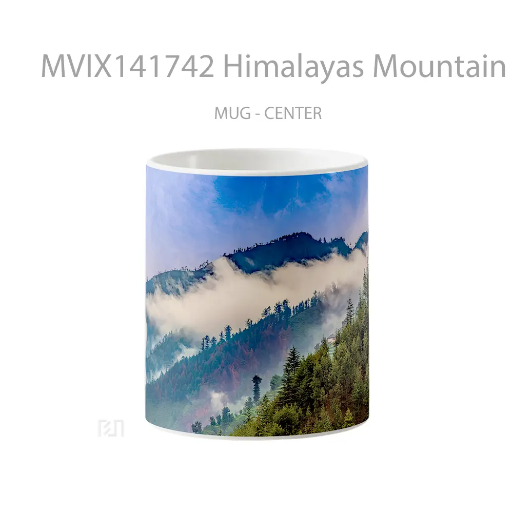 Mug Himalayas Mountain Fog Forest Scenery Gelas Pemandangan Alam