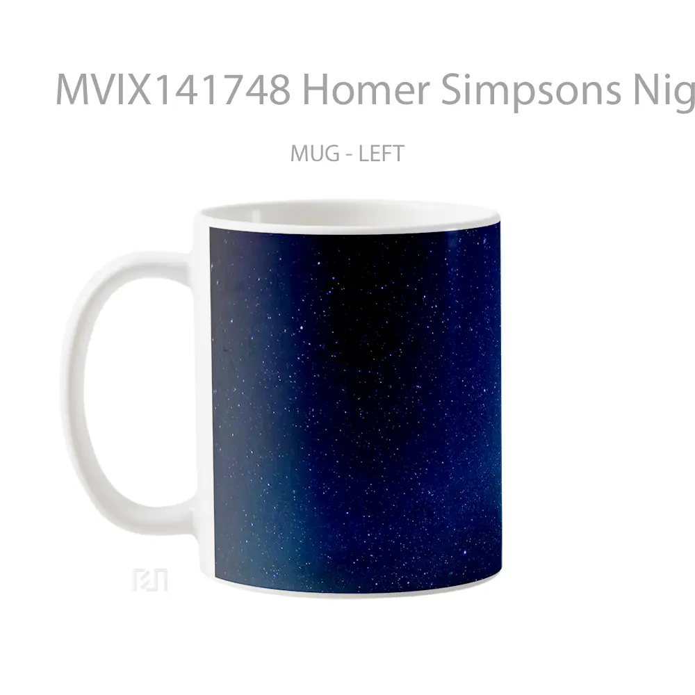 Mug Homer Simpsons Night Stars Scener Gelas Keramik Unik - All-side / Desain