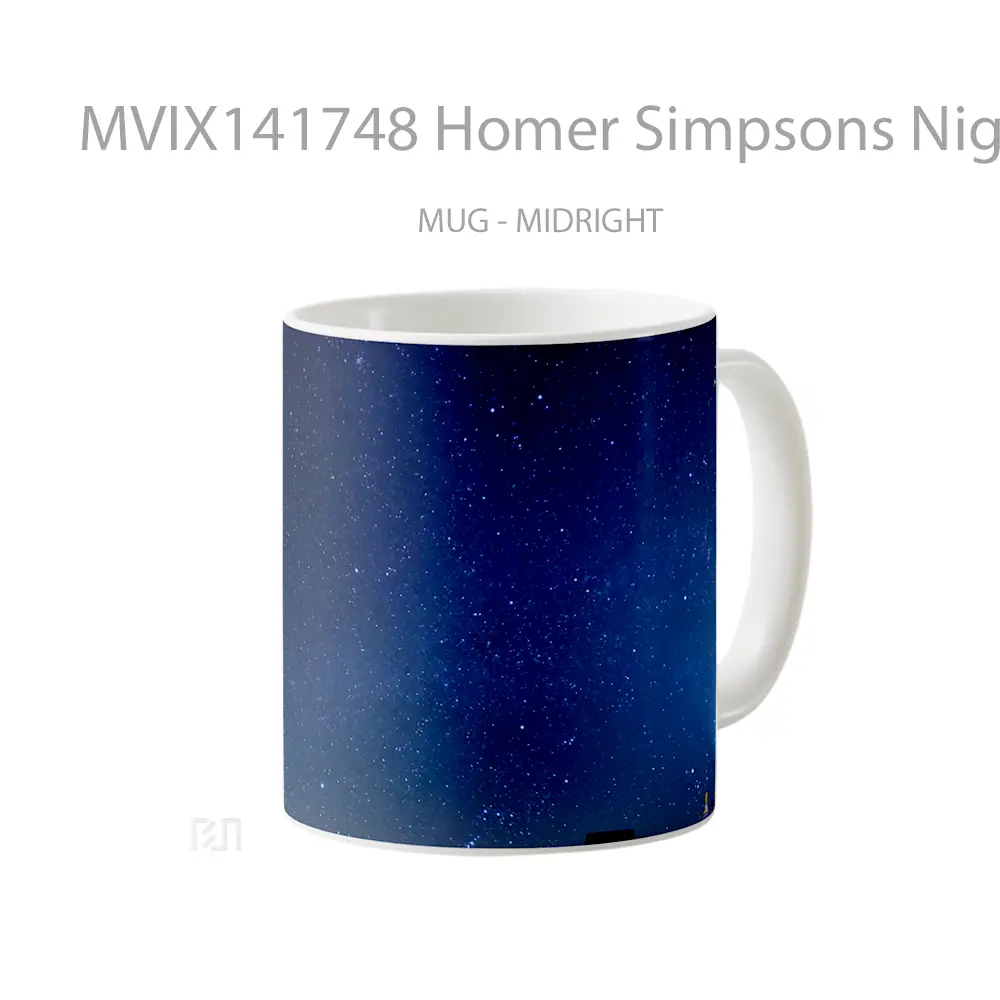 Mug Homer Simpsons Night Stars Scener Gelas Keramik Unik - All-side / Desain
