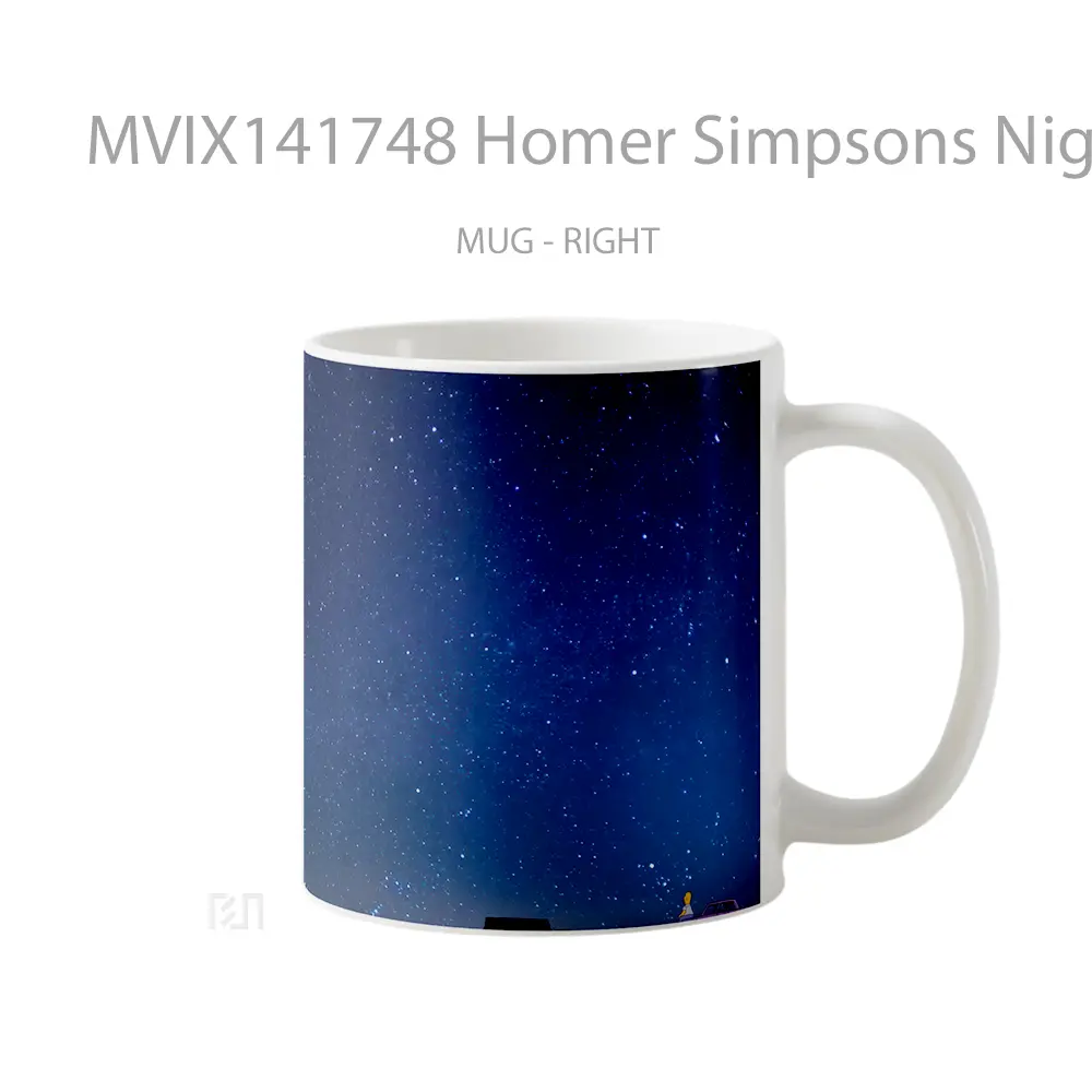 Mug Homer Simpsons Night Stars Scener Gelas Keramik Unik - All-side / Desain