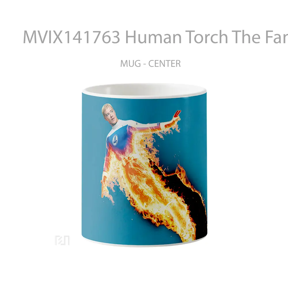 Mug Human Torch The Fantastic 4 First Steps Gelas Keramik Unik