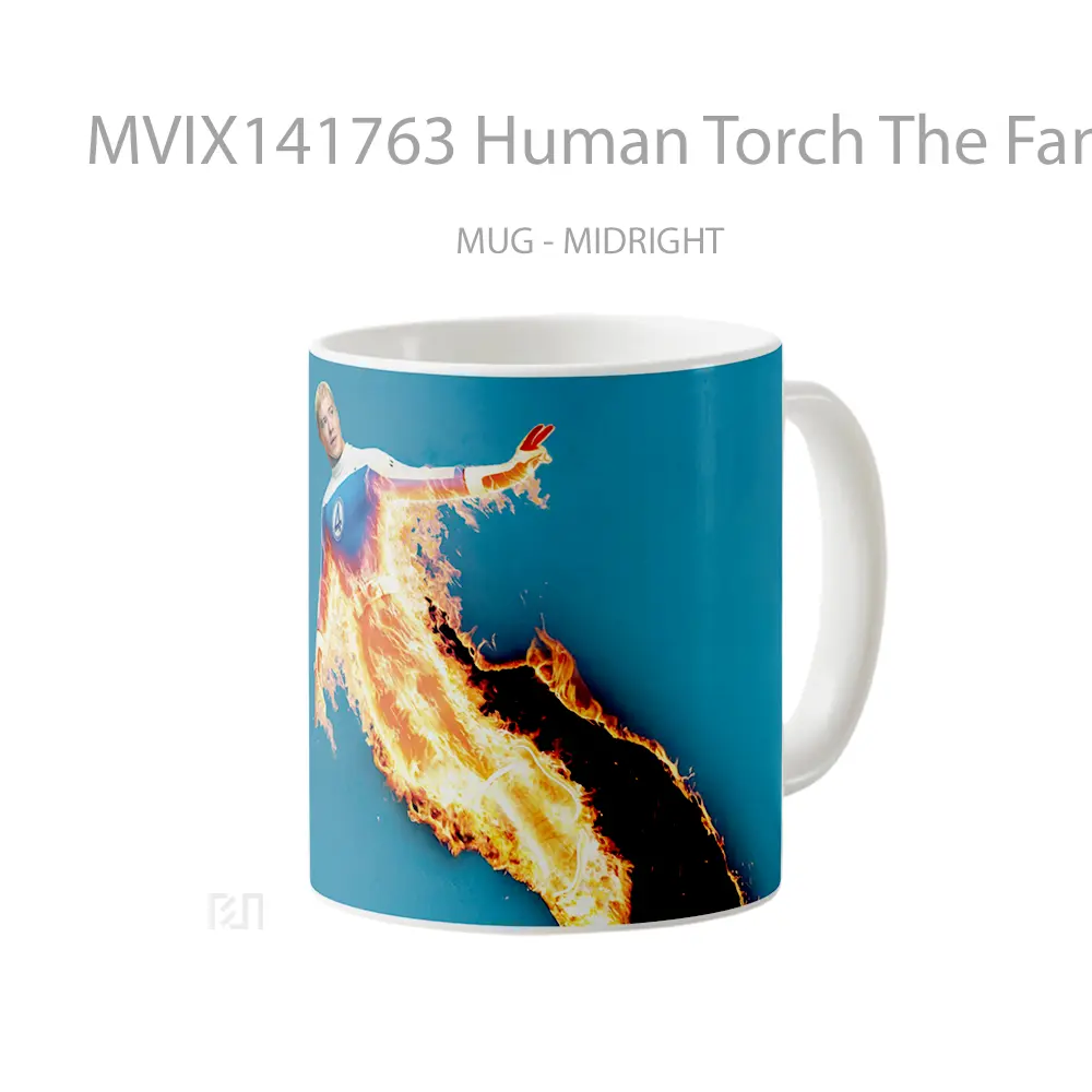 Mug Human Torch The Fantastic 4 First Steps Gelas Keramik Unik - All-side / Desain