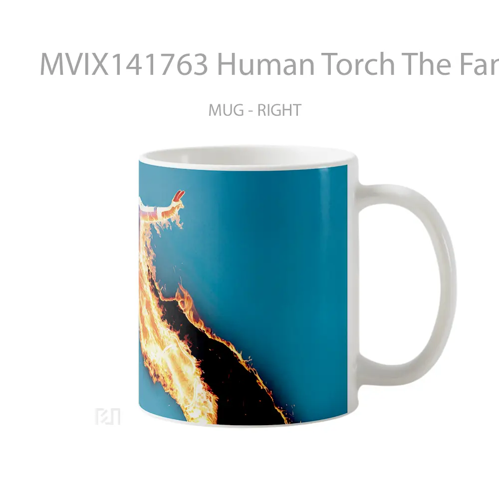 Mug Human Torch The Fantastic 4 First Steps Gelas Keramik Unik - All-side / Desain