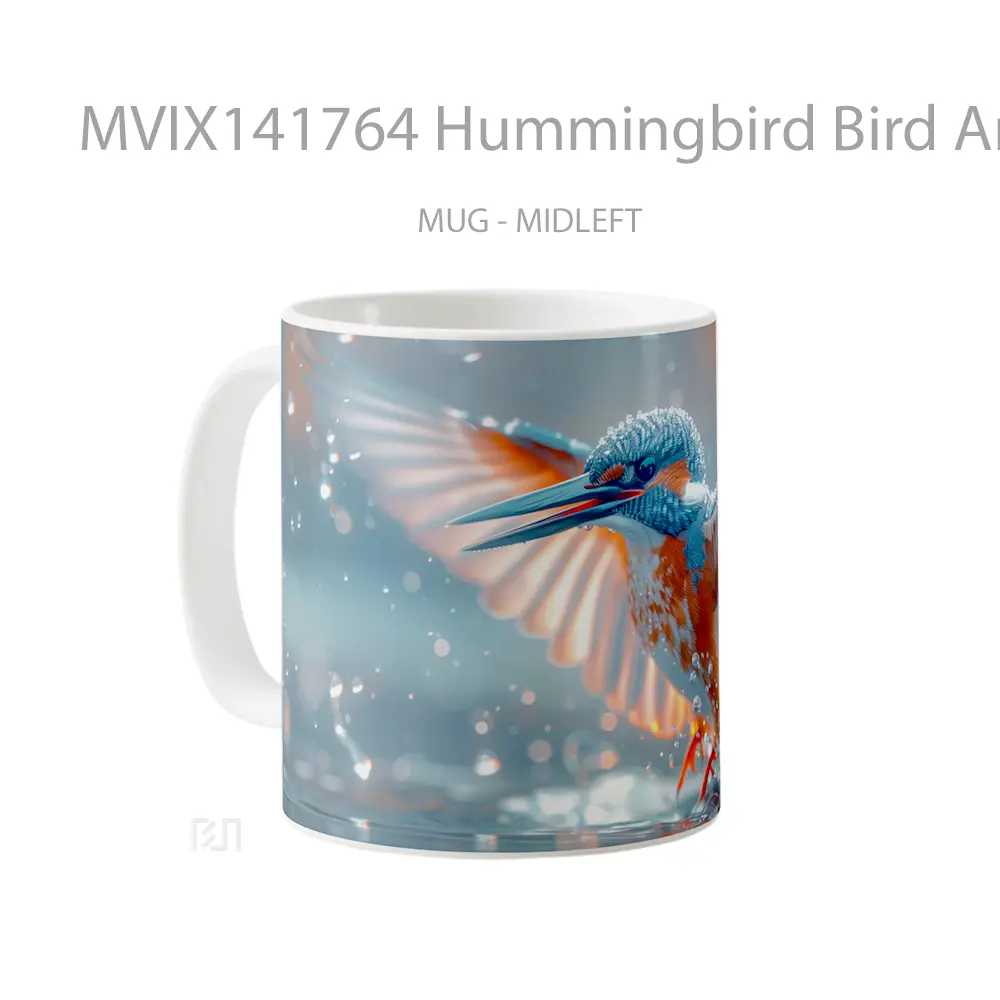 Mug Hummingbird Bird Animal Gelas Hewan Lucu - All-side / Desain