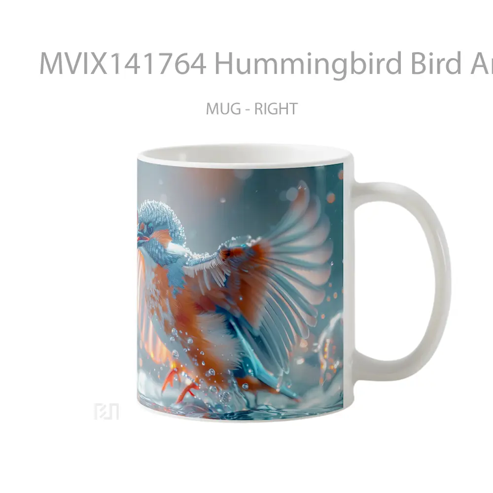 Mug Hummingbird Bird Animal Gelas Hewan Lucu - All-side / Desain