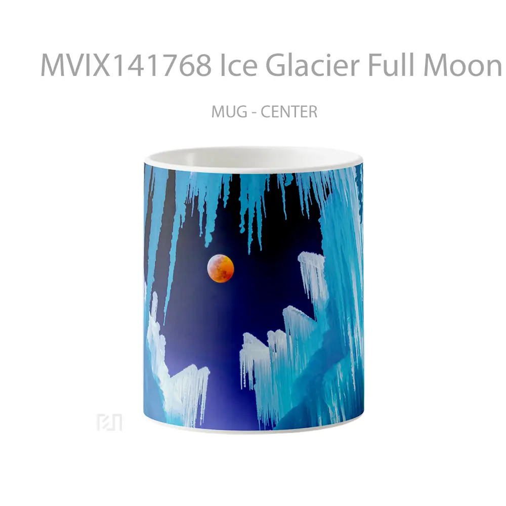 Mug Ice Glacier Full Moon Scenery Gelas Keramik Unik