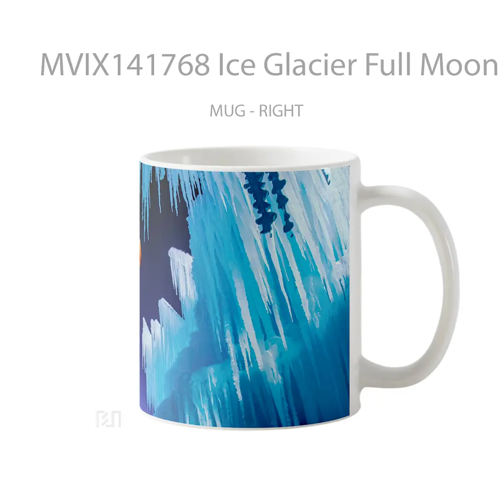 Mug Ice Glacier Full Moon Scenery Gelas Keramik Unik - All-side / Desain