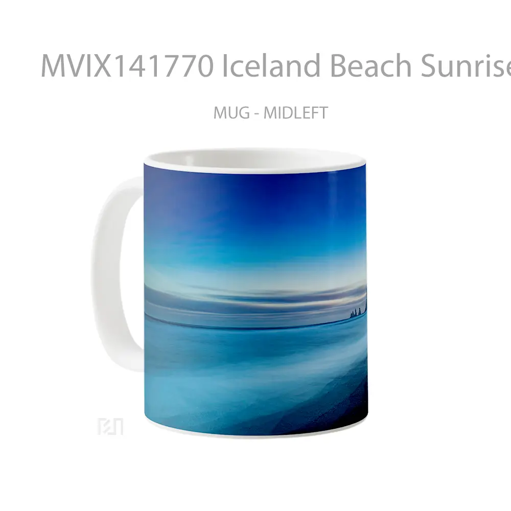 Mug Iceland Beach Sunrise Scenery Gelas Pemandangan Alam - All-side / Desain