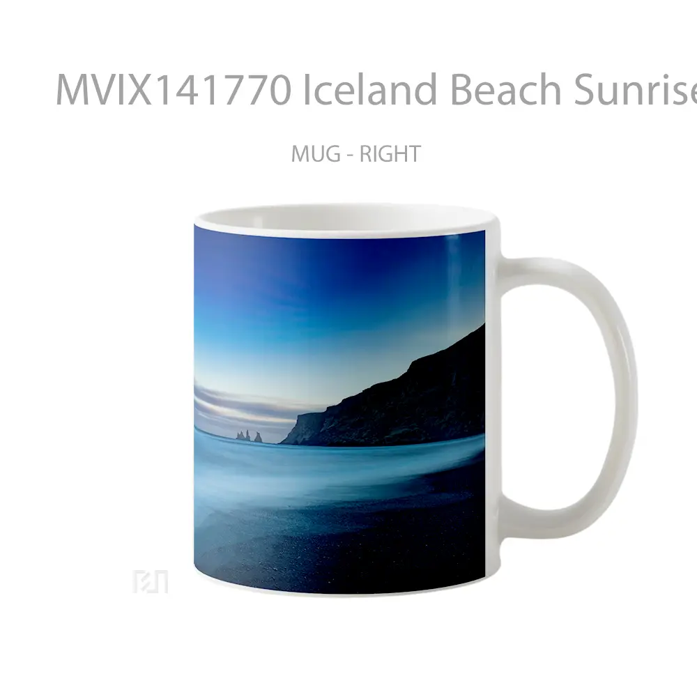 Mug Iceland Beach Sunrise Scenery Gelas Pemandangan Alam - All-side / Desain