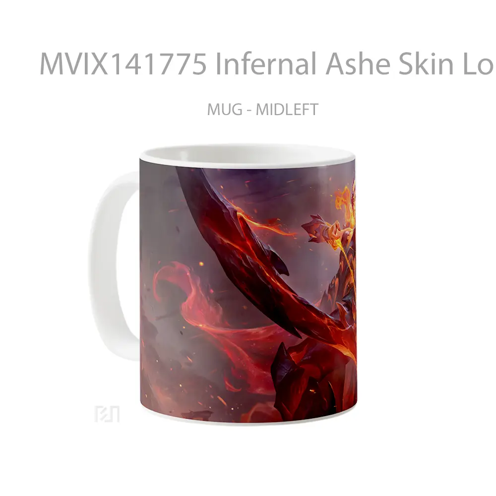 Mug Infernal Ashe Skin Lol Splash Ar Cangkir Gamer - All-side / Desain