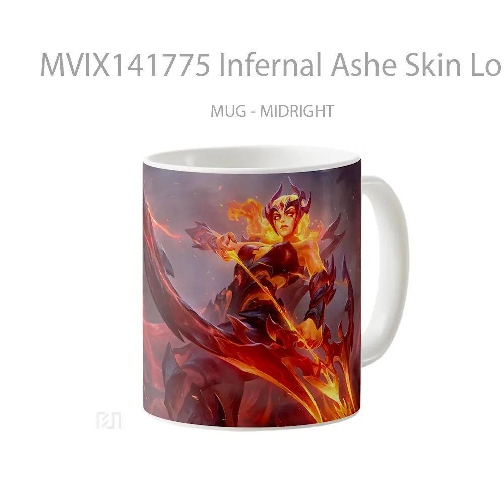 Mug Infernal Ashe Skin Lol Splash Ar Cangkir Gamer - All-side / Desain