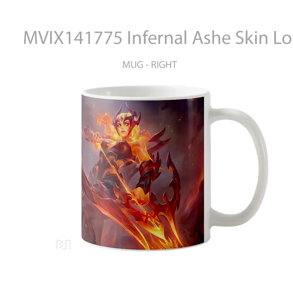 Mug Infernal Ashe Skin Lol Splash Ar Cangkir Gamer - All-side / Desain