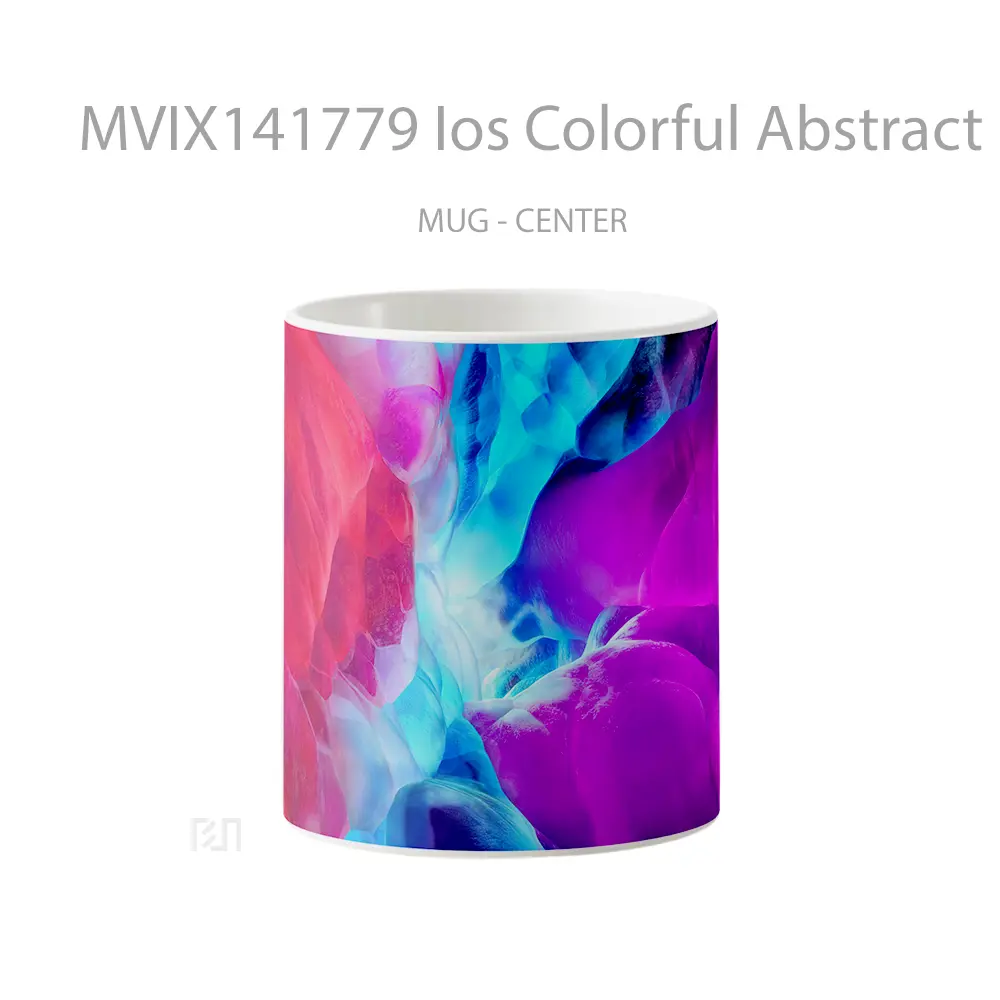 Mug Ios Colorful Abstract Background Gelas Keramik Unik