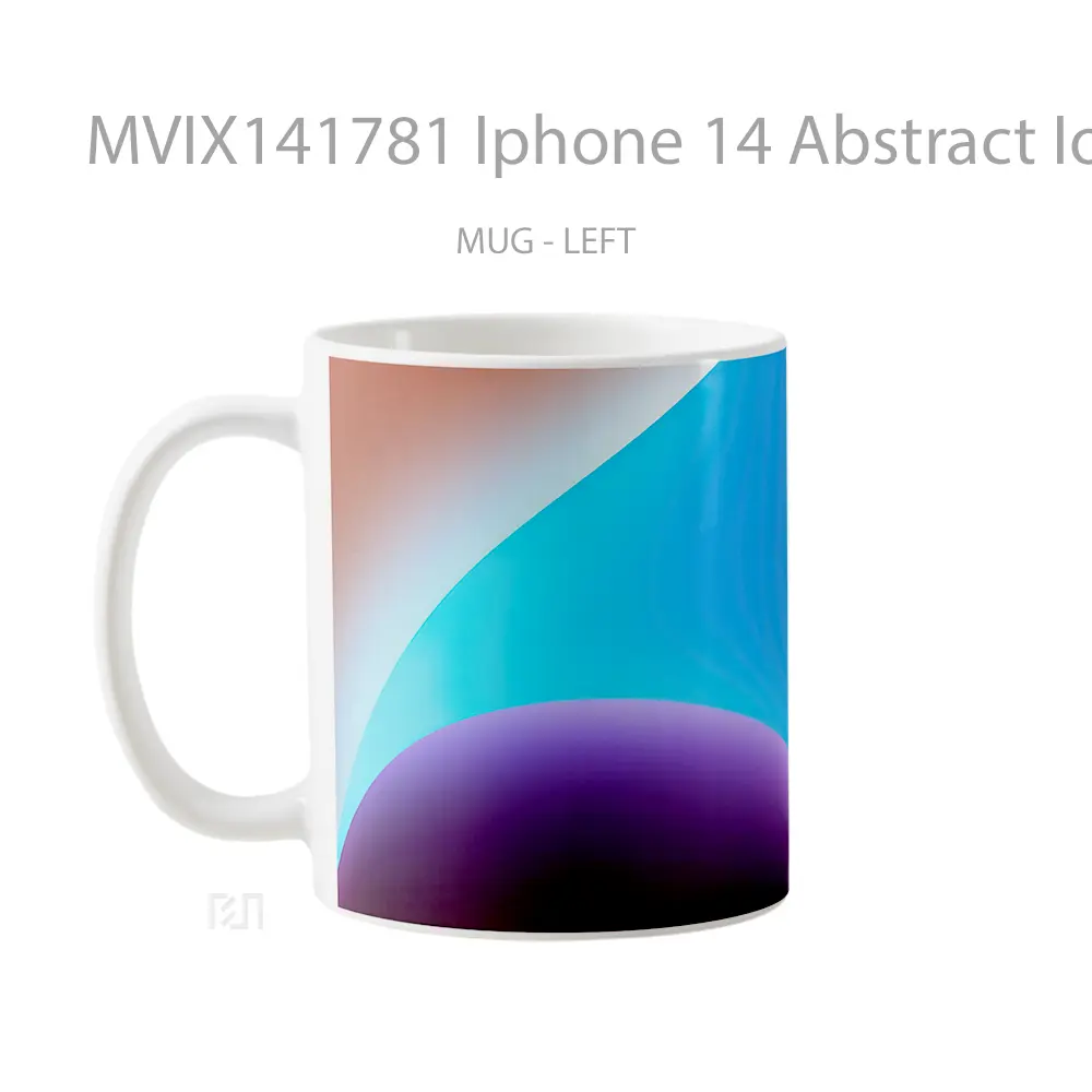 Mug Iphone 14 Abstract Ios 16 Blu Gelas Keramik Unik - All-side / Desain
