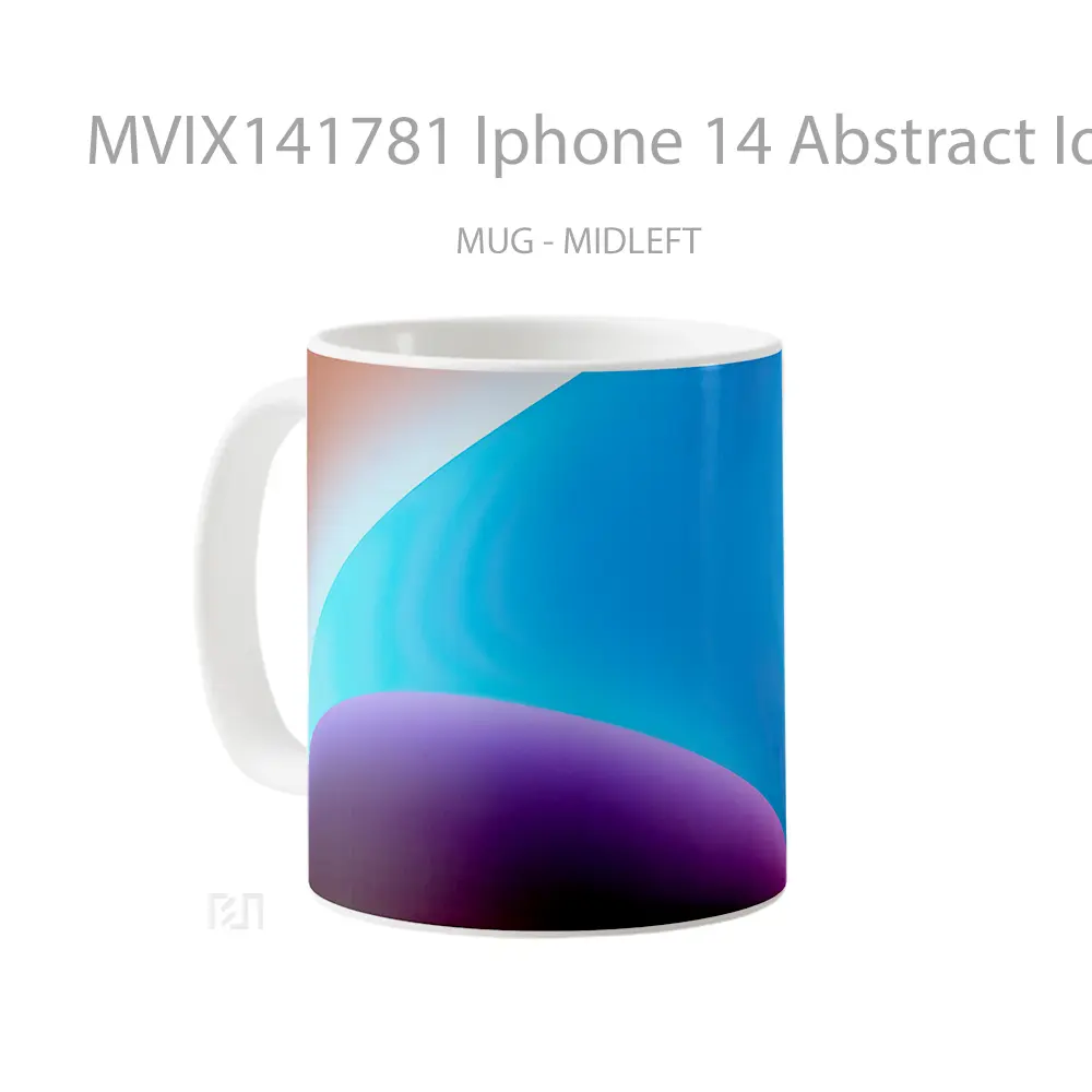 Mug Iphone 14 Abstract Ios 16 Blu Gelas Keramik Unik - All-side / Desain
