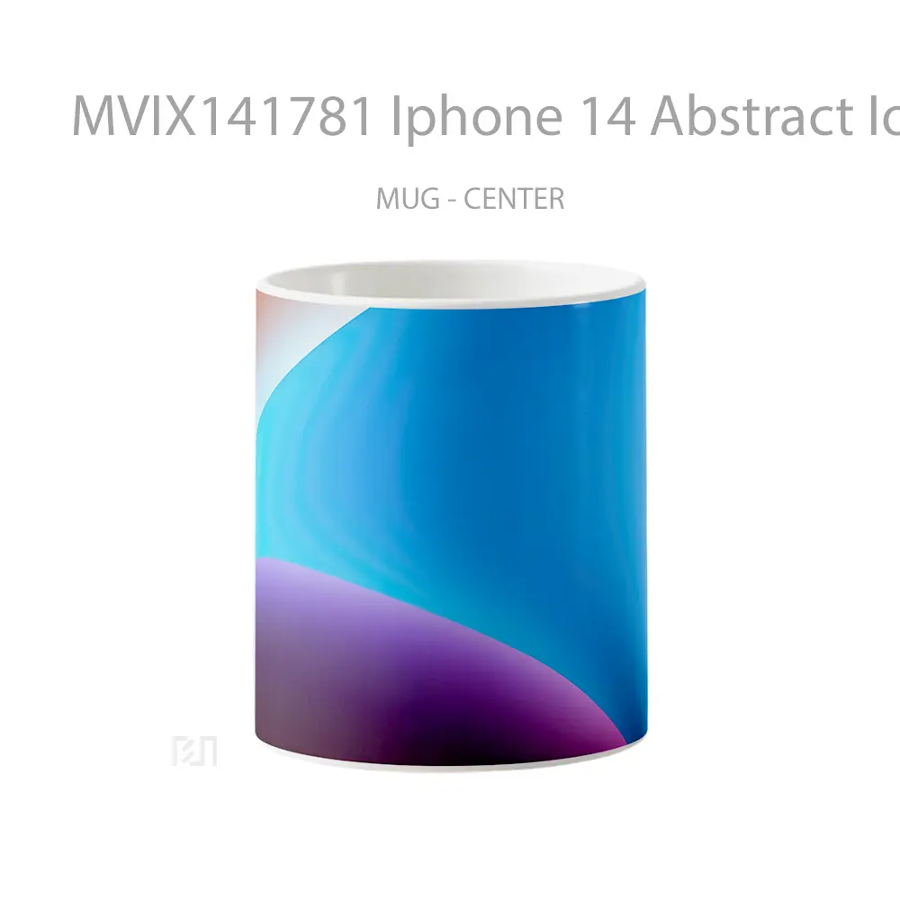 Mug Iphone 14 Abstract Ios 16 Blu Gelas Keramik Unik