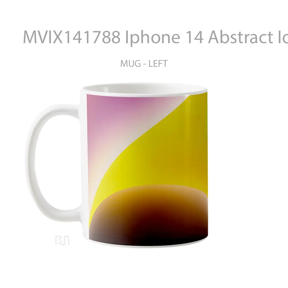 Mug Iphone 14 Abstract Ios 16 Yello Gelas Keramik Unik - All-side / Desain