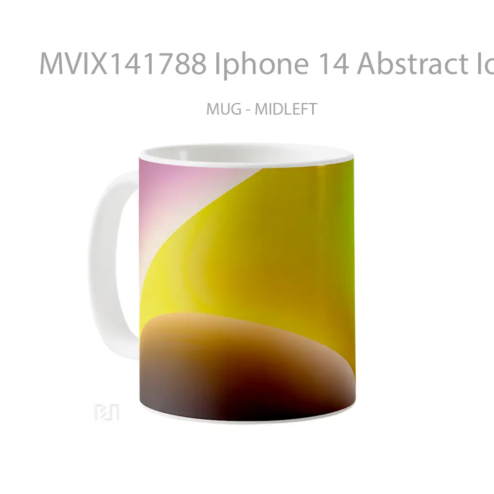 Mug Iphone 14 Abstract Ios 16 Yello Gelas Keramik Unik - All-side / Desain