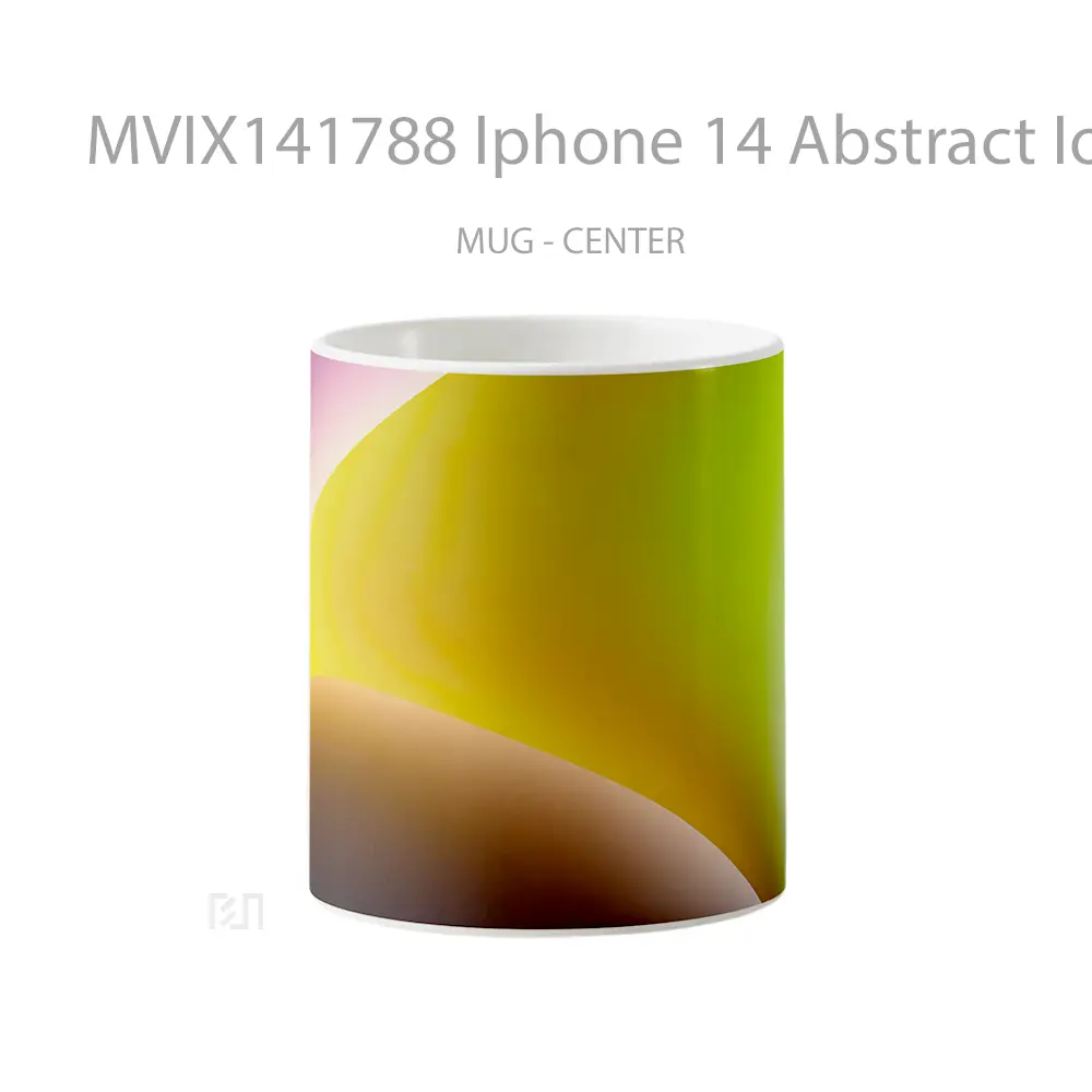 Mug Iphone 14 Abstract Ios 16 Yello Gelas Keramik Unik