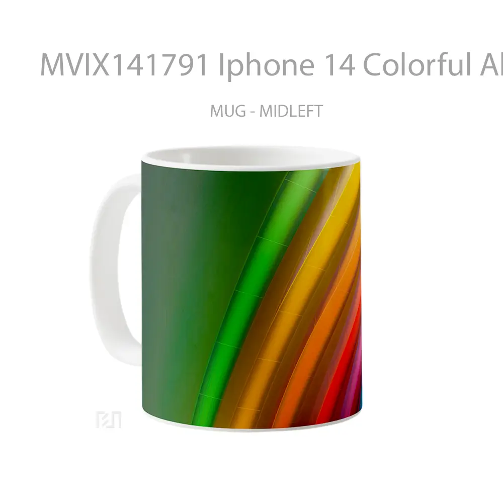 Mug Iphone 14 Colorful Abstract Ios 1 Gelas Keramik Unik - All-side / Desain