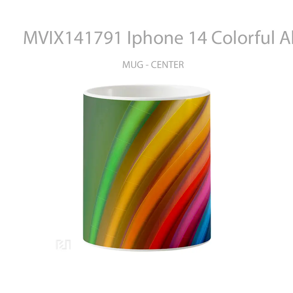 Mug Iphone 14 Colorful Abstract Ios 1 Gelas Keramik Unik